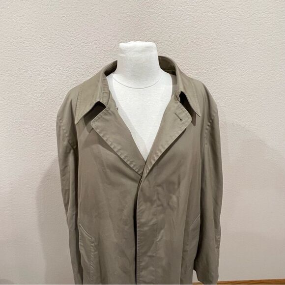London Fog Maincoats Khaki Trench Coat with Zip Out Liner Size 46 - Picture 5 of 11